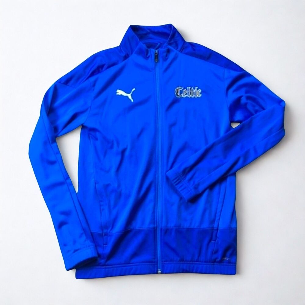 Puma Track Jacket Mens Small Blue Full Zip DRYCELL Celtic Soccer Athletic